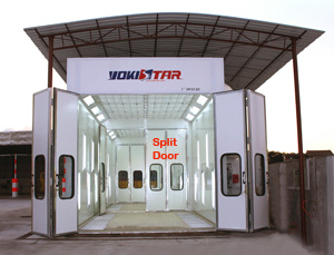 spray booth with split door